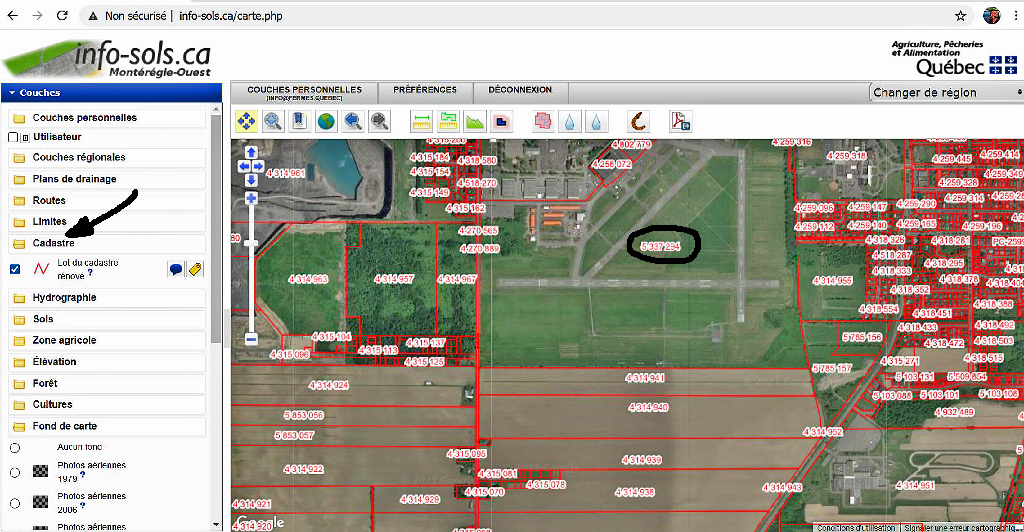 Info sols cadastre